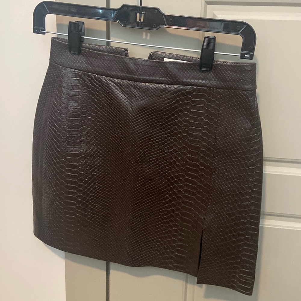 Wilfred brown patio mini skirt